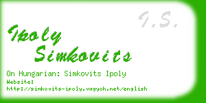 ipoly simkovits business card